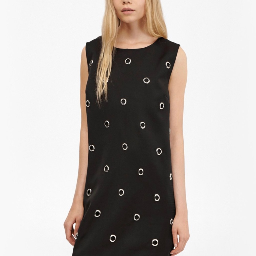 Midnight satin eyelet tunic